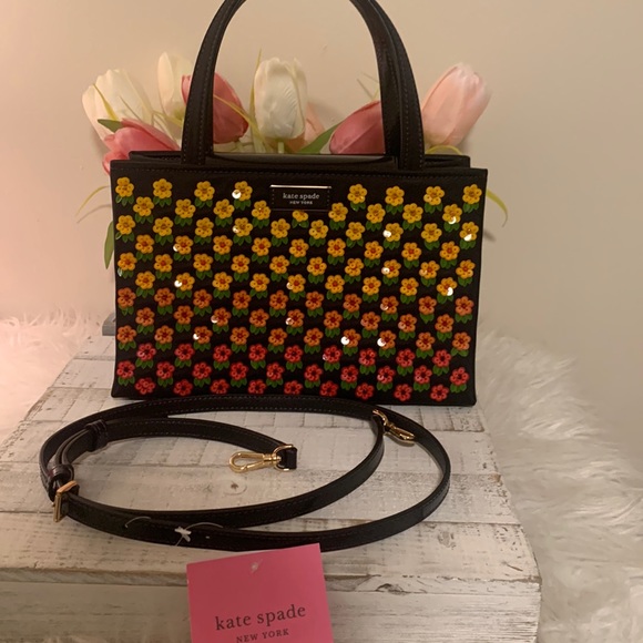 Nwt Kate spade Sam icon floral embellished small tote bag